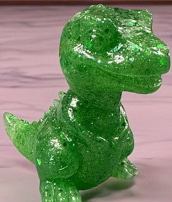 Green glitter t rex